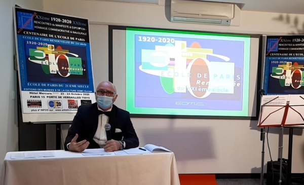 Conférence sur l'Ecole de PARIS par le critique d'art Antoine Antolini, auteur du Manifeste, lors du Centenaire Hommage à l'Ecole de PARIS 1920-2020.