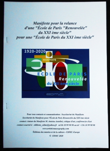 Couverture du Manifeste pour une Ecole de PARIS 