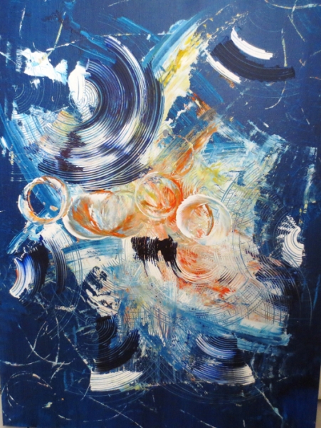  “Imagination” Acrylic sur toile (54x73cm), oeuvre de Cécile DURET, peintre, lauréate du Palmarès.