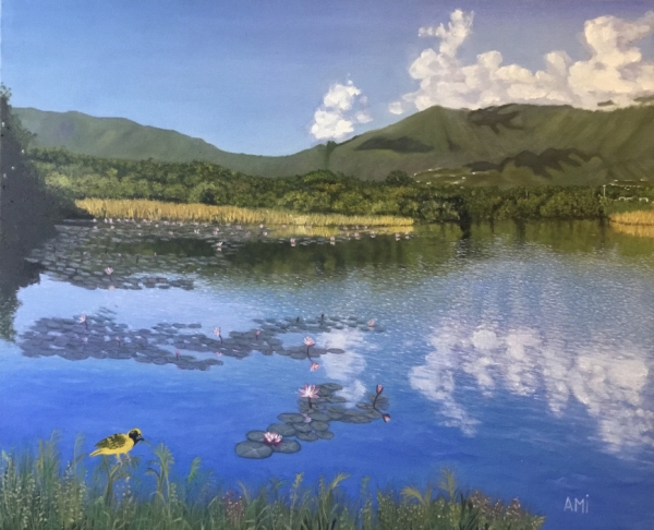  “Entre Ciel et Terre” huile sur toile 60x73cm  Oeuvre d'Anne-Marie Igounet, peintre AMI,