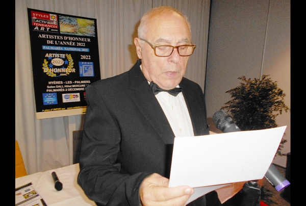 Frédéric Steinlaender admis au Palmarès national - Ici Annonce du Palmarès national des Artistes d'Honneur de l'Année 2022,par le Président du Comité du Jury