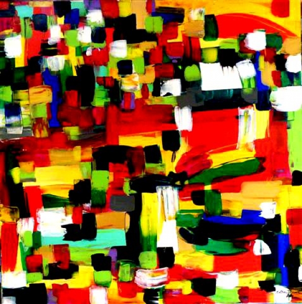 PEINTURE ABSTRAITE DE MATHIEU THOMAS. EN DEPASSEMENT DES LOGIQUES DE L'ABSTRAIT GÉOMÉTRIQUE... 