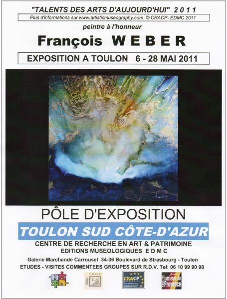 FRANÇOIS WEBER EXPOSE EN MAI AU PÔLE SUD CÔTE-D'AZUR A TOULON