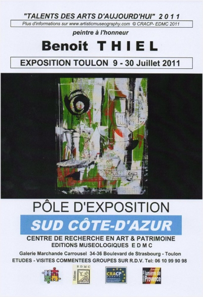 AFFICHE D'EXPOSITION  DU PEINTRE ABSTRAIT BENOIT THIEL