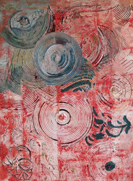 AVEC TOURBILLON,  PEINTURE ABSTRAITE  DE JOCELYNE TACHAOUT... VITESSE ET MOUVEMENT DEVIENNENT LANGAGE ABSTRAIT
