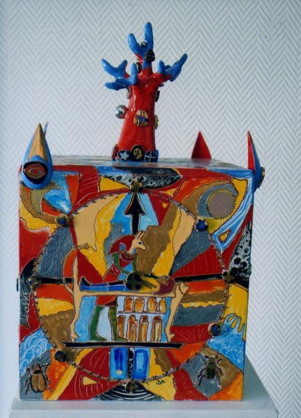 IGA GIELNIEWSKI  CREE UNE NOUVELLE STATUAIRE CERAMIQUE SON STYLE ANECDOTIQUE PREND LA QUADRI DIMENSIONNALITE A TEMOIN