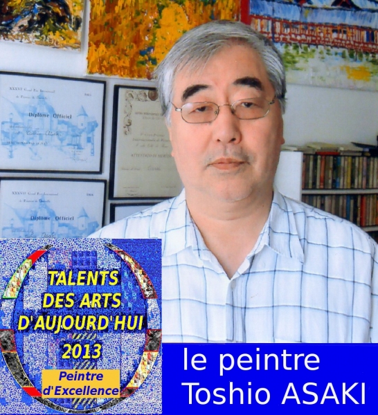 Toshio ASAKI, vit et peint en France. Il impose aujourd'hui par ses créations un nouveau pontage impressionniste en l'Europe et le Japon