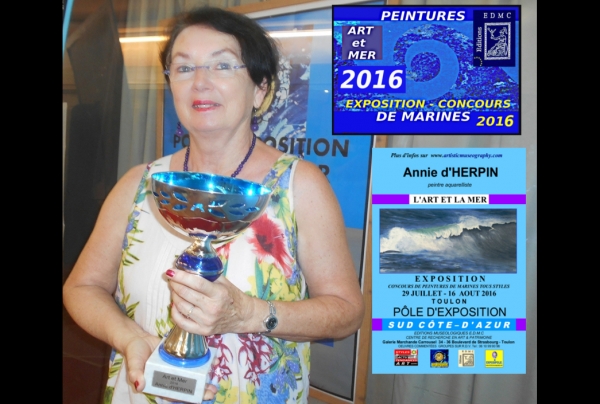 La peintre aquarelliste Annie d'HERPIN obient le Trophée 