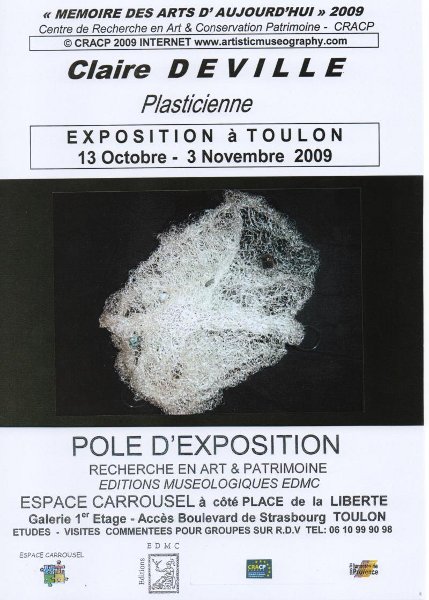 Exposition Claire Deville  au Centre Art CRACP