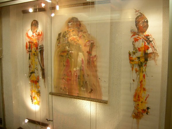 Trois Massaîs du peintre Nathalie Afonso Dell'Omo