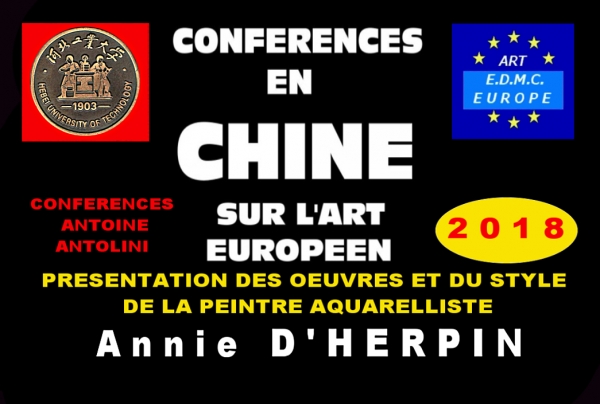 Chine - le style de la peintre aquarelliste Annie D'HERPIN