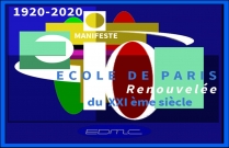 Logo du Centenaire-Hommage à l'Ecole de PARIS 1920-2020 et du Manifeste pour une Ecole de PARIS du XXIe siècle. 