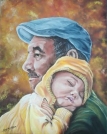“Entre Sagesse et Innocence”,  acrylique sur toile de lin (65x81cm), oeuvre de Frédéric BOIRIE, peintre, Lauréat du Palmarès.