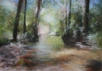 “Vallée du Schwartzbach” - pastel (65x50 - 2017, oeuvre de Frédéric STEINLAENDER, peintre, pastelliste, Lauréat du Palmarès.