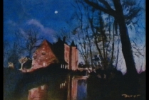 “Manoir” huile sur toile (27x35cm) peinture de Cécile Duret 