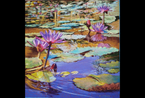 ''Latour Marliac's Dream'', Pastel sec, 58x58cm. Brigitte CHARLES agrémente l'art du pastel  d'un savoir technique des plus actuels. Son style reflète le réel, la vérité du temps qui marque la Nature, tel un témoignage de vie.