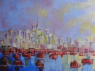 PEINTURE DAVID PONS RESTRUCTURALISME PAYSAGE PORTUAIRE