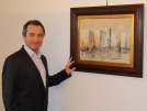 DANIEL AUBERT, PEINTRE, SON IMPRESSIONNISME GOMETRIQUE DONNE UNE POÉSIE ORIGINALE AU  PAYSAGE PORTUAIRE 