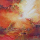 Paysage en style impressionniste abstrait de la peintre Jeanne BLANC