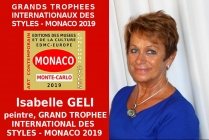 Isabelle GELI, peintre surréaliste abstraite. Lauréate des Grands Trophées Internationaux des Styles Artistiques - Monaco 2019 
